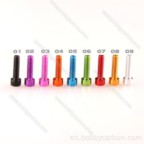 M3 anodizado cualquier cavidad de color tornillos de aluminio hexadecimal